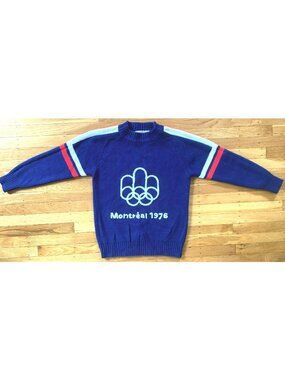 RARE! Vintage Summer Olympic Rings Montreal 1976 Sweater Great Medium Condition!